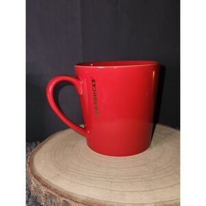 Starbucks Cherry Red Coffee Mug Gold-Colored Starbucks Lettering on Side 18fl oz